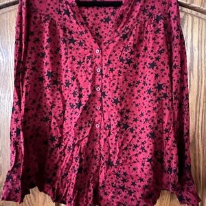 Torrid Red and Black Star Blouse